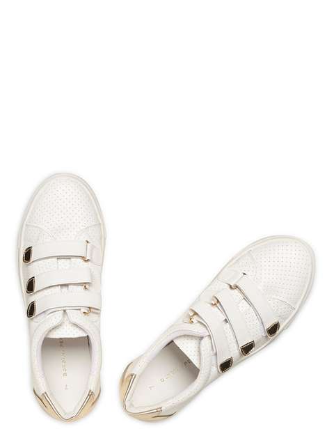 White 'Cesear' Velcro Trainers